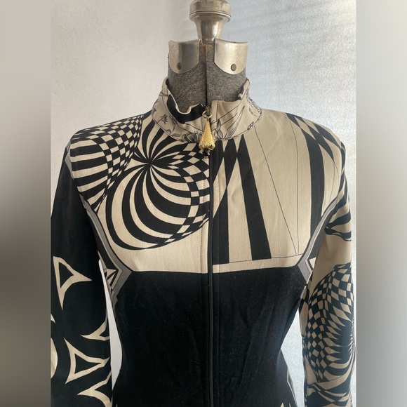 Vintage Versace Versus zip-front mod print dress - Picture 4 of 14